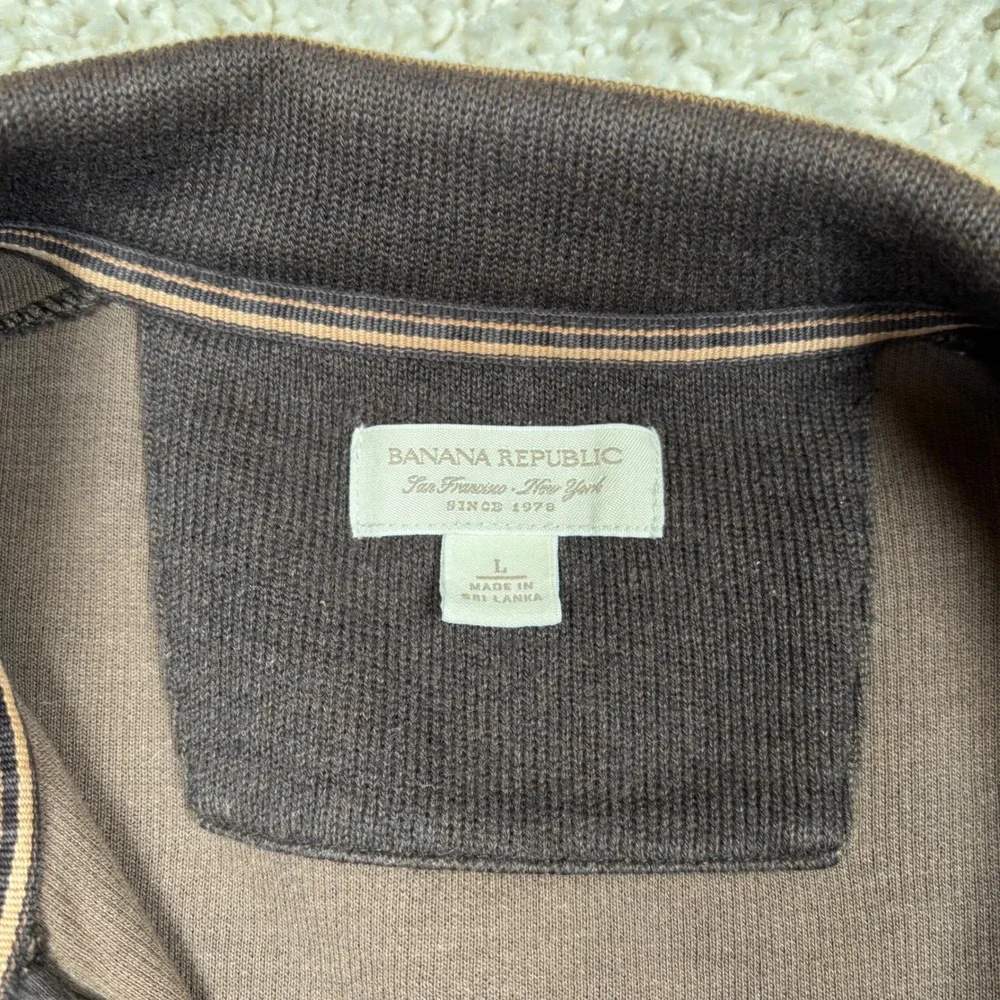 Banana‎ Republic Men's Zip Up Track Jacket Full Zip Brown Size L